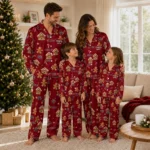 South Carolina Gamecocks Long Pajama Set Custom Candy Scatter Garnet Best Selling