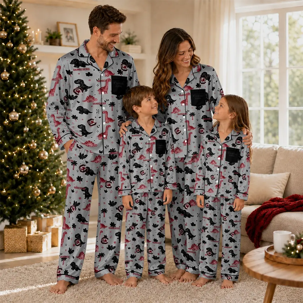 South Carolina Gamecocks Long Pajama Set Custom Character Scatter Latest Model South Carolina Gamecocks Long Pajama Set Custom Character Scatter Latest Model