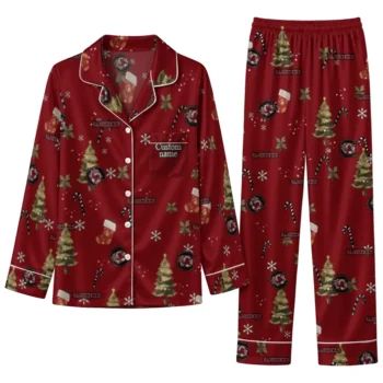 South Carolina Gamecocks Long Pajama Set Custom Sprig Scatter Garnet Best Selling