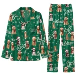 South Florida Bulls Long Pajama Set Custom Animal Scatter Green Best Selling