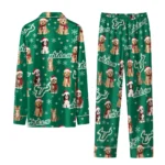 South Florida Bulls Long Pajama Set Custom Animal Scatter Green Best Selling