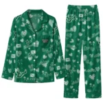 South Florida Bulls Long Pajama Set Custom Heart Charms Green Best Selling
