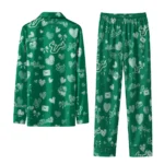 South Florida Bulls Long Pajama Set Custom Heart Charms Green Best Selling