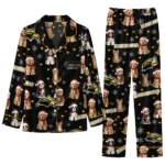 Southern Miss Golden Eagles Long Pajama Set Customized Animal Scatter Black Best Selling