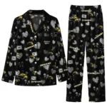 Southern Miss Golden Eagles Long Pajama Set Customized Heart Charms Black Best Selling
