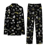 Southern Miss Golden Eagles Long Pajama Set Customized Heart Charms Black Best Selling