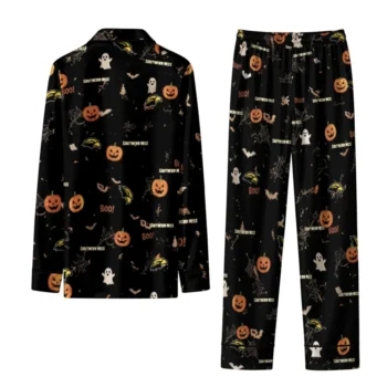 Southern Miss Golden Eagles Long Pajama Set Customized Icon Confetti Black Fashion Forward