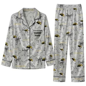 Southern Miss Golden Eagles Long Pajama Set Customized Ribbon Chains Black Best Selling