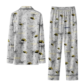 Southern Miss Golden Eagles Long Pajama Set Customized Ribbon Chains Black Fashion Forward