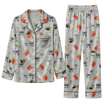Southern Miss Golden Eagles Long Pajama Set Customized Ribbon Florals Black Best Selling