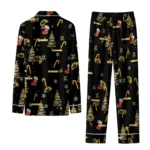 Southern Miss Golden Eagles Long Pajama Set Customized Sprig Scatter Black Best Selling