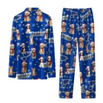 St Louis Blues Long Pajama Set Custom Animal Scatter Blue Best Selling