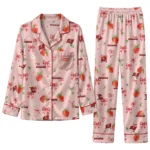 tampa bay buccaneers long pajama set customized ribbon florals red best selling.webp