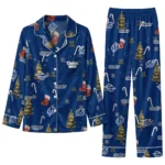 Tampa Bay Lightning Long Pajama Set Custom Sprig Scatter Blue Best Selling