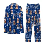 Tampa Bay Lightning Long Pajama Set Customized Animal Scatter Blue Best Selling