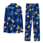 Tampa Bay Lightning Long Pajama Set Personalized Snack Scatter Blue Best Selling