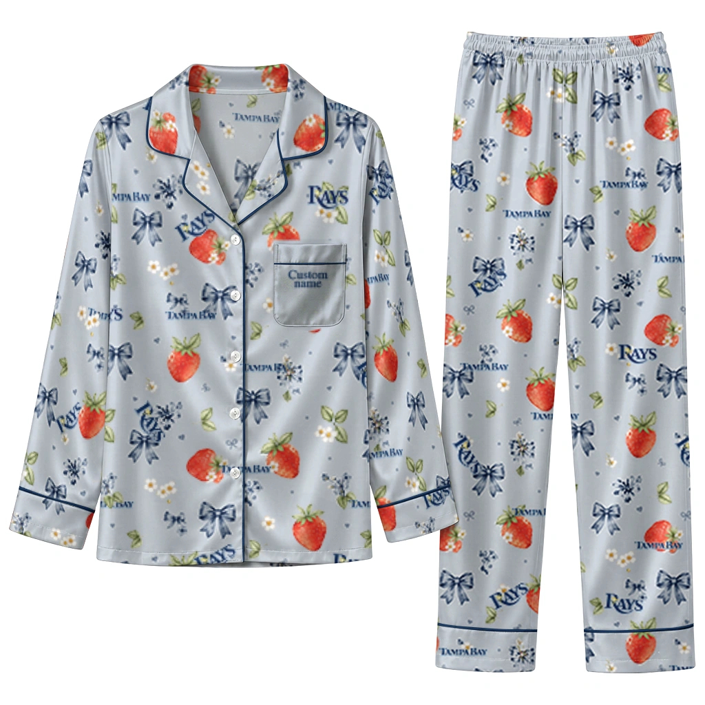tampa bay rays long pajama set customized ribbon florals navy best selling.webp tampa bay rays long pajama set customized ribbon florals navy best selling.webp
