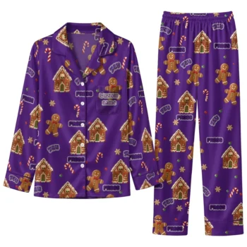 Tcu Horned Frogs Long Pajama Set Customized Candy Scatter Purple Best Selling