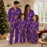 Tcu Horned Frogs Long Pajama Set Customized Candy Scatter Purple Best Selling