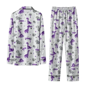Tcu Horned Frogs Long Pajama Set Customized Character Scatter Fashion Forward