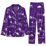 Tcu Horned Frogs Long Pajama Set Customized Cloud Stars Purple Best Selling