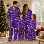 Tcu Horned Frogs Long Pajama Set Customized Cloud Stars Purple Best Selling