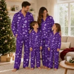 Tcu Horned Frogs Long Pajama Set Customized Heart Charms Purple Best Selling