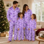 Tcu Horned Frogs Long Pajama Set Customized Ribbon Chains Purple Best Selling