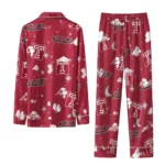 Temple Owls Long Pajama Set Customized Cloud Stars Red Best Selling