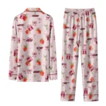 Temple Owls Long Pajama Set Customized Ribbon Florals Red Best Selling