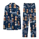 Tennessee Titans Long Pajama Set Custom Animal Scatter Navy Best Selling