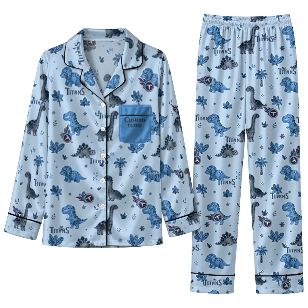 Tennessee Titans Long Pajama Set Custom Character Scatter Best Selling Tennessee Titans Long Pajama Set Custom Character Scatter Best Selling