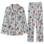 tennessee titans long pajama set personalized ribbon florals navy best selling.webp