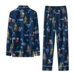 Tennessee Titans Long Pajama Set Personalized Sprig Scatter Navy Best Selling