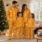 Tennessee Volunteers Long Pajama Set Personalized Cloud Stars Orange Best Selling