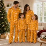 Tennessee Volunteers Long Pajama Set Personalized Heart Charms Orange Best Selling