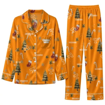 Tennessee Volunteers Long Pajama Set Personalized Sprig Scatter Orange Best Selling