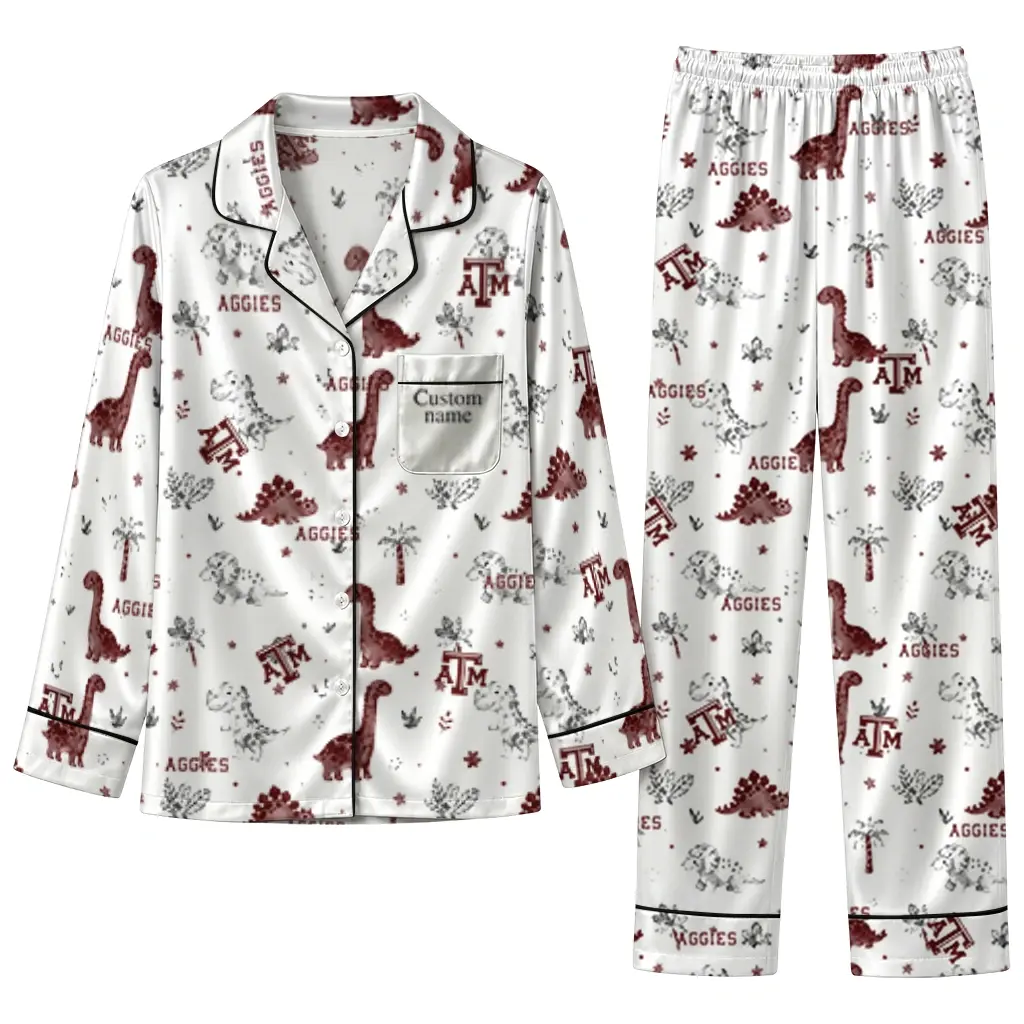 Texas Am Aggies Long Pajama Set Custom Character Scatter Best Selling Texas Am Aggies Long Pajama Set Custom Character Scatter Best Selling