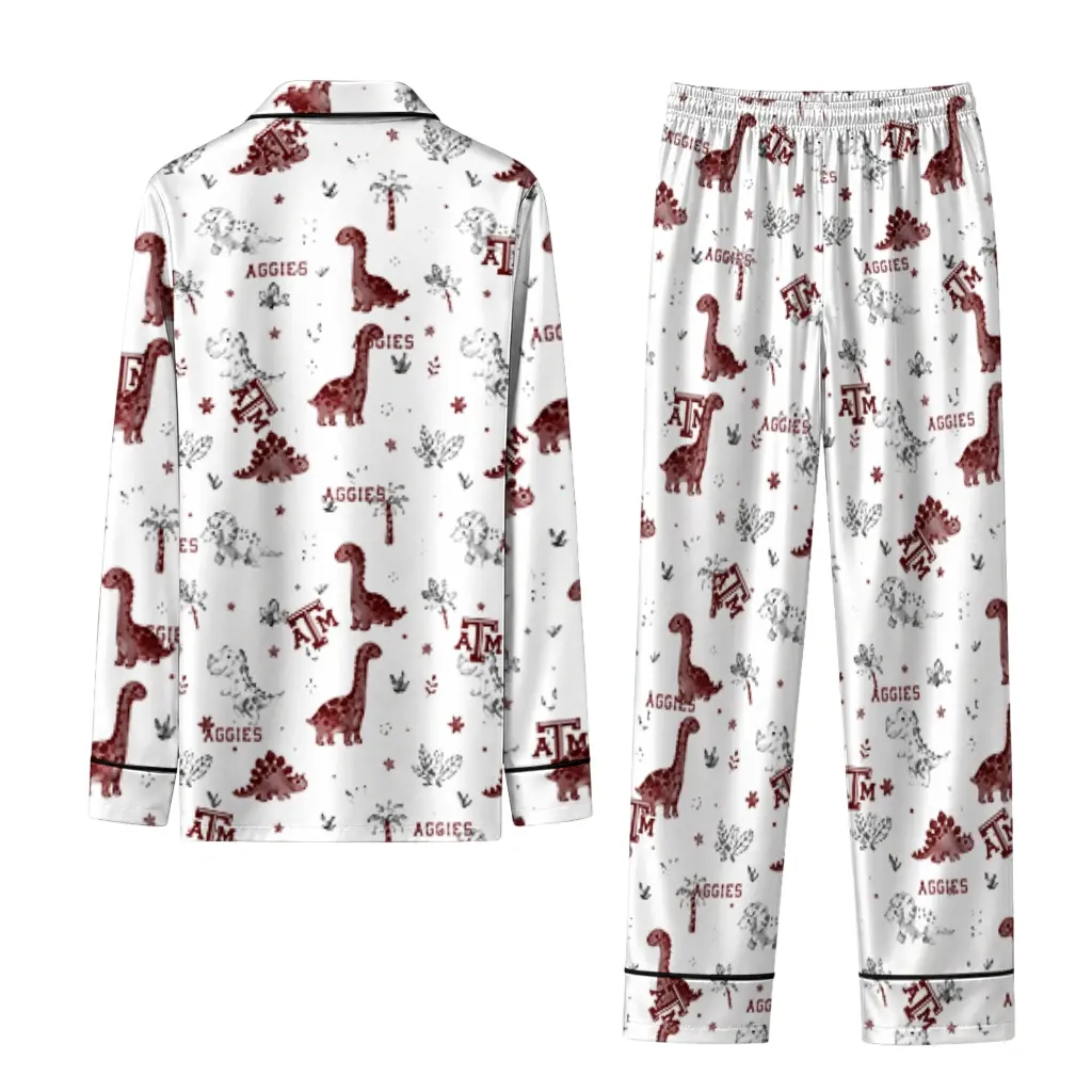 Texas Am Aggies Long Pajama Set Custom Character Scatter Fashion Forward Texas Am Aggies Long Pajama Set Custom Character Scatter Fashion Forward