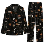 Texas Longhorns Long Pajama Set Personalized Icon Confetti Black Best Selling