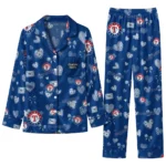 texas rangers long pajama set custom heart charms blue best selling.webp