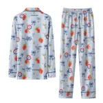 texas rangers long pajama set personalized ribbon florals blue best selling.webp