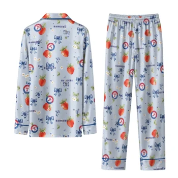texas rangers long pajama set personalized ribbon florals blue fashion forward.webp