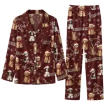 Texas State Bobcats Long Pajama Set Custom Animal Scatter Maroon Best Selling