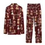 Texas State Bobcats Long Pajama Set Custom Animal Scatter Maroon Best Selling