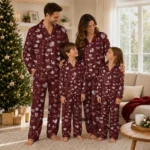 Texas State Bobcats Long Pajama Set Custom Heart Charms Maroon Best Selling