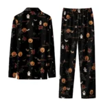 Texas State Bobcats Long Pajama Set Custom Icon Confetti Black Best Selling
