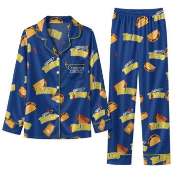 Toledo Rockets Long Pajama Set Custom Snack Scatter Blue Best Selling