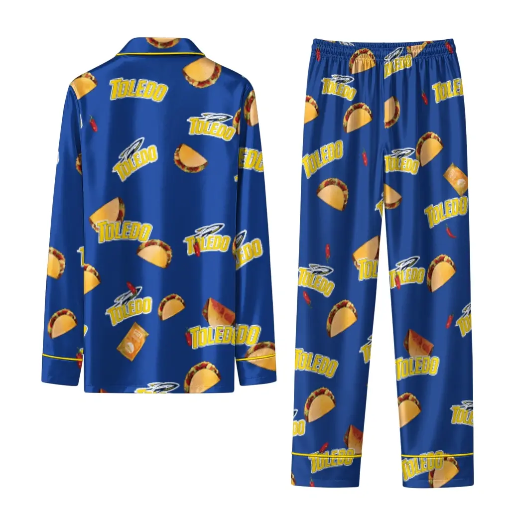 Toledo Rockets Long Pajama Set Custom Snack Scatter Blue Fashion Forward Toledo Rockets Long Pajama Set Custom Snack Scatter Blue Fashion Forward