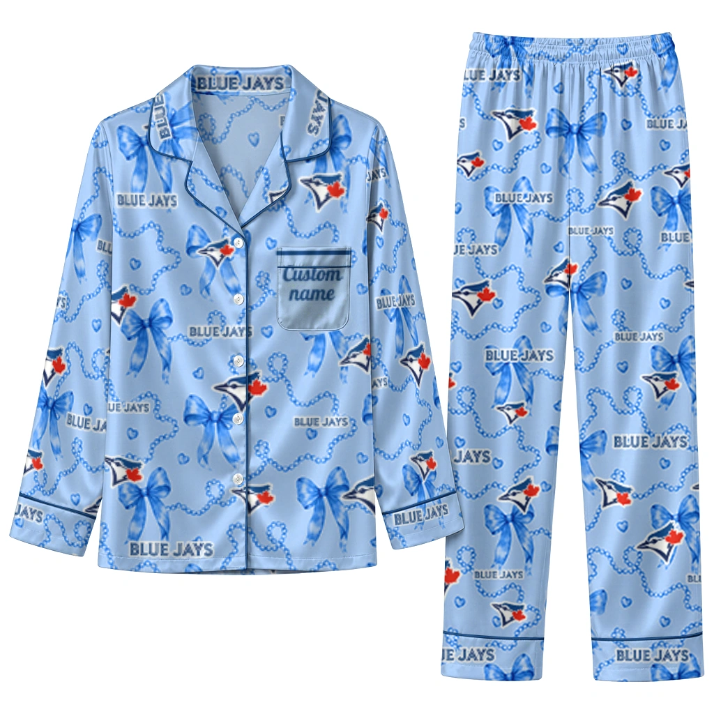 toronto blue jays long pajama set custom ribbon chains blue best selling.webp toronto blue jays long pajama set custom ribbon chains blue best selling.webp